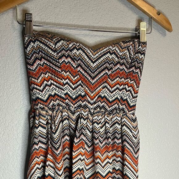 Early 2000’s Parker strapless silk mini Aztec dress babydoll/ gossip girl XS - Picture 2 of 6